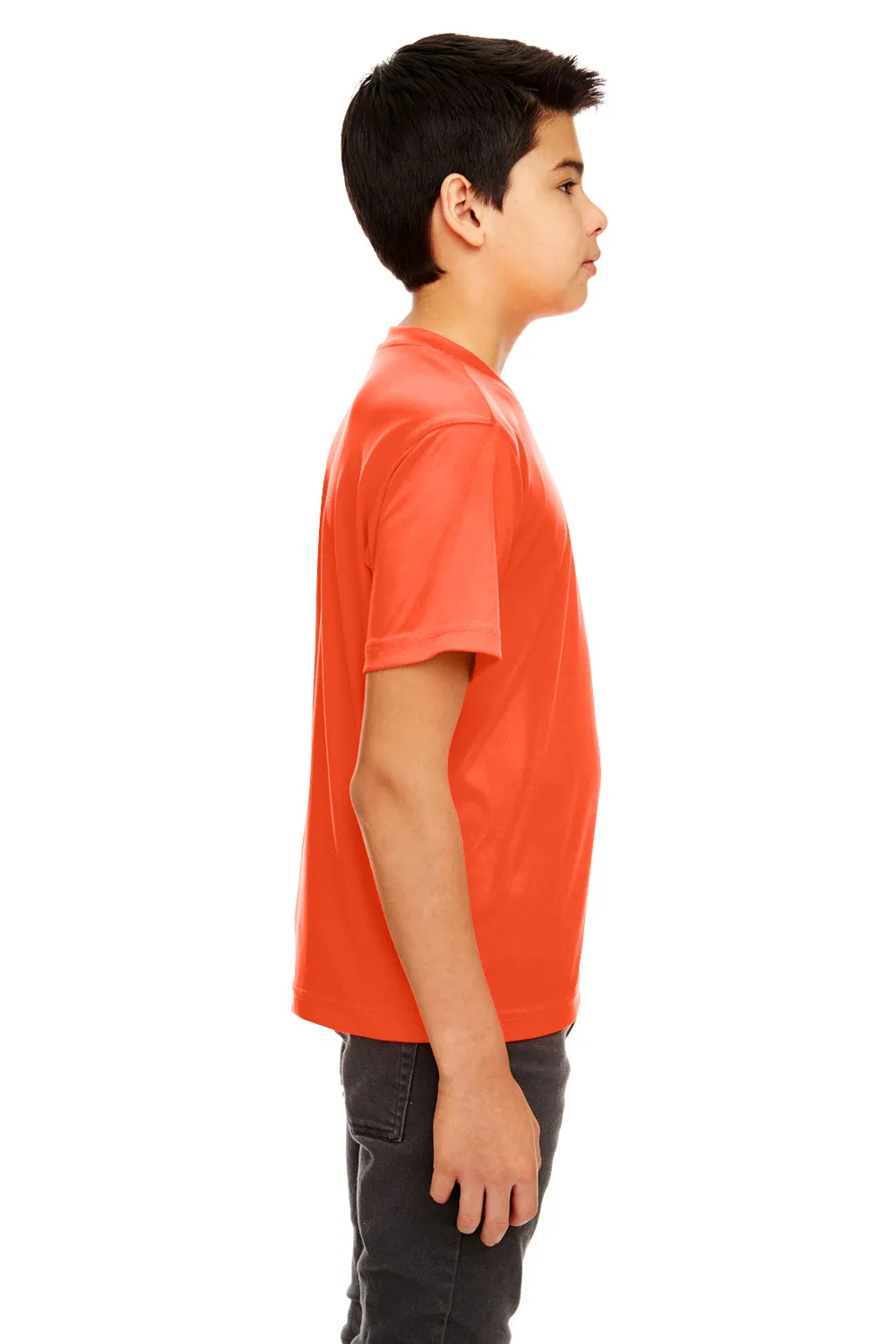 UltraClub Jugend Cool & Dry Performance Feuchtigkeitstransportierendes Kurzarm-Crewneck T-Shirt - Orange
