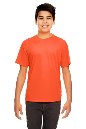 UltraClub Jugend Cool & Dry Performance Feuchtigkeitstransportierendes Kurzarm-Crewneck T-Shirt - Orange