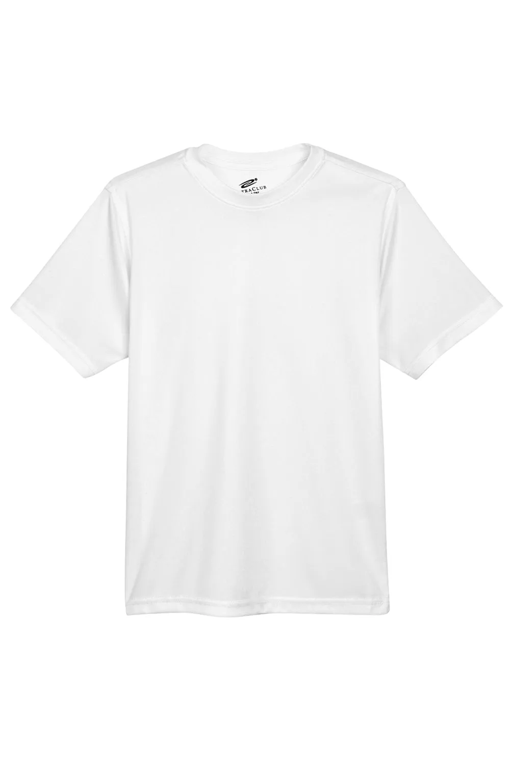 UltraClub Jugend Cool & Dry Performance Feuchtigkeitstransportierendes Kurzarm-Crewneck T-Shirt - Weiß