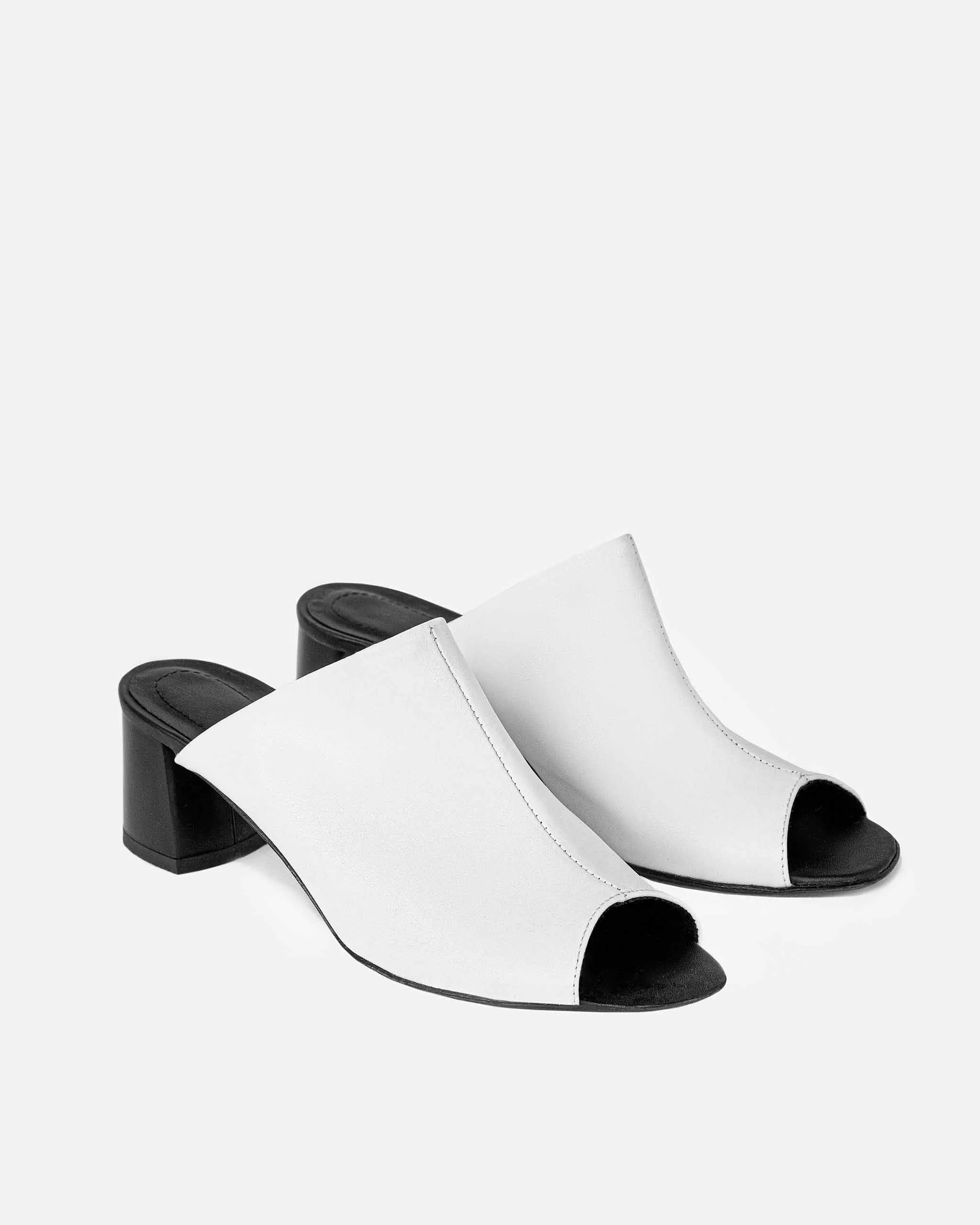 Uptown Desserto® Kaktusleder Vegane Mules | Weiß