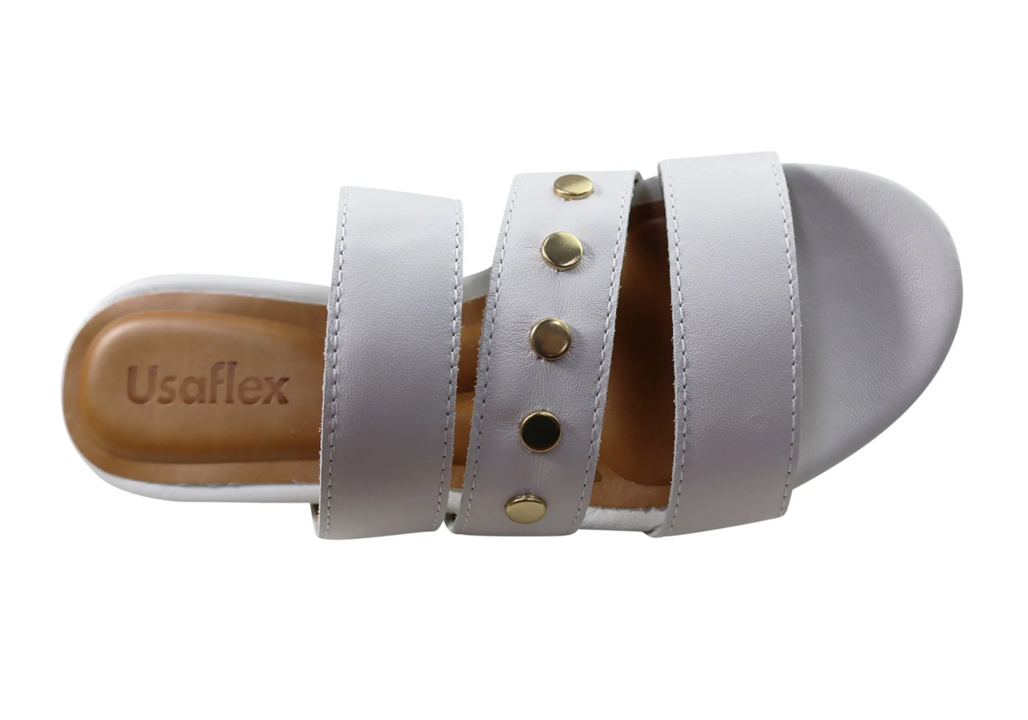 Usaflex Skyler Damen Komfort Leder Slides Sandalen Hergestellt In Brasilien Usaflex Schuhe