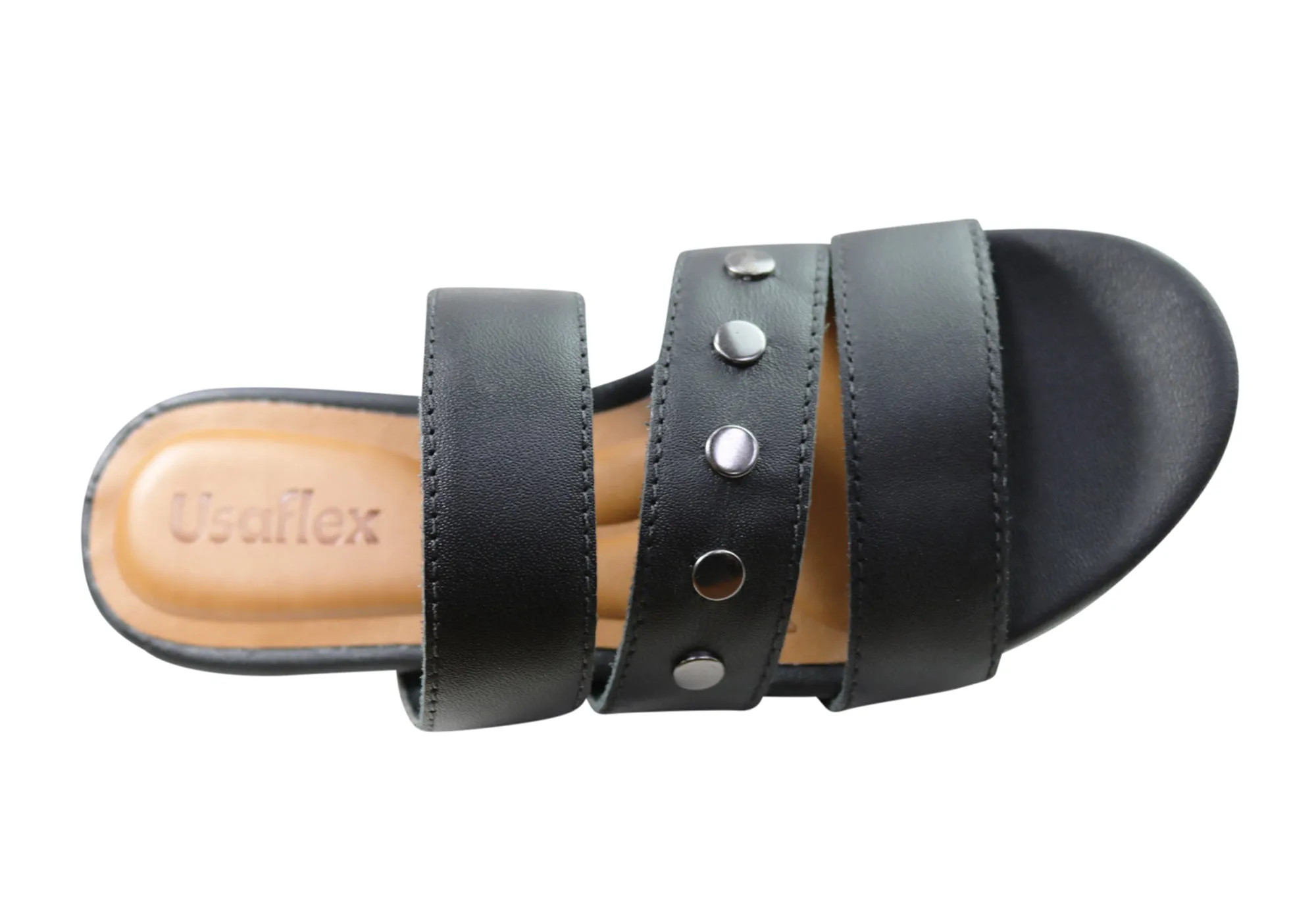 Usaflex Skyler Damen Komfort Leder Slides Sandalen Hergestellt In Brasilien Usaflex Schuhe