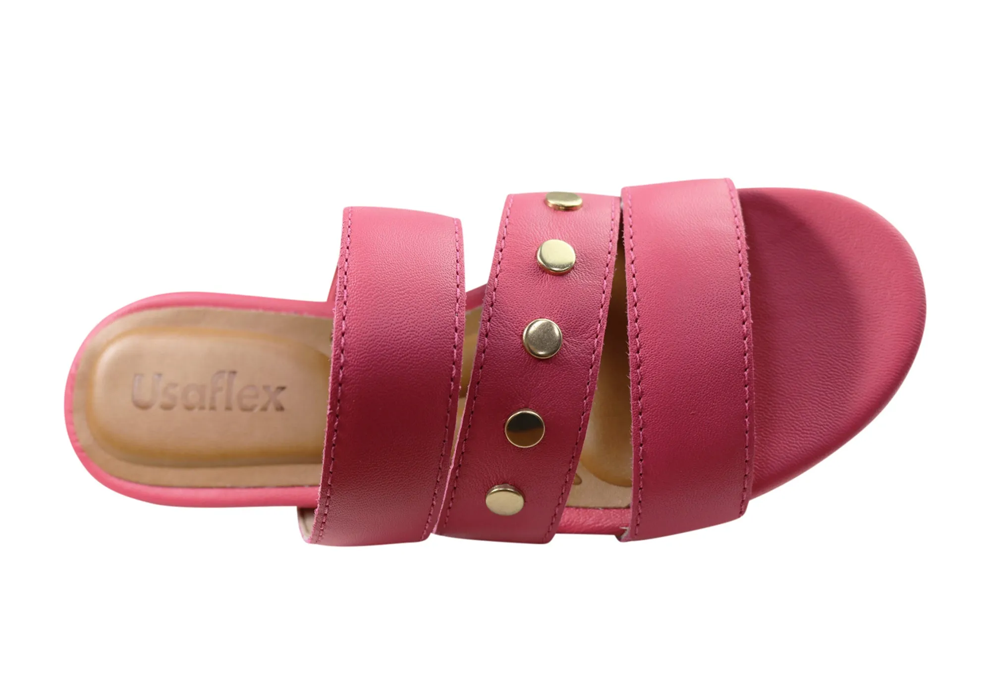 Usaflex Skyler Damen Komfort Leder Slides Sandalen Hergestellt In Brasilien Usaflex Schuhe