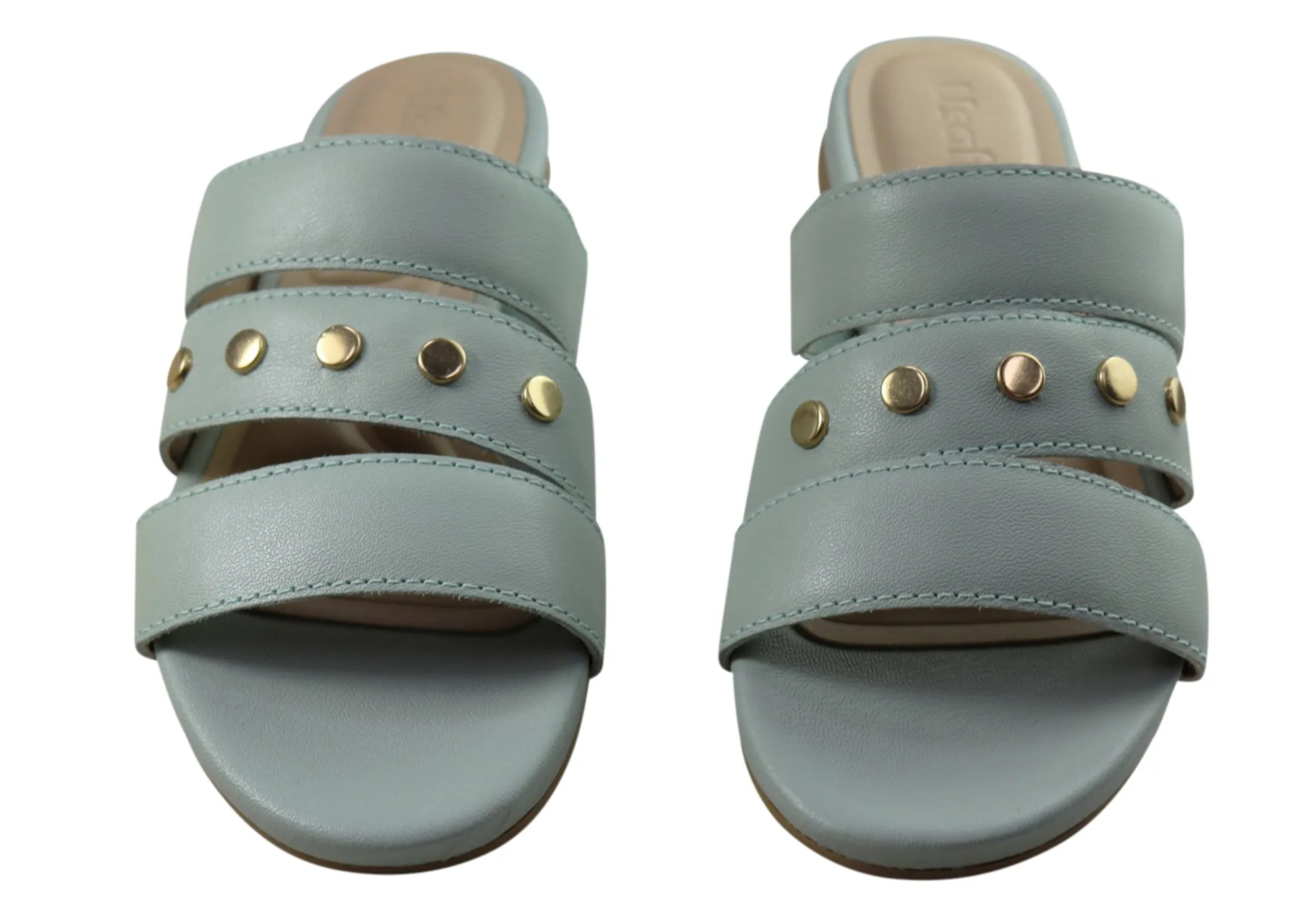 Usaflex Skyler Damen Komfort Leder Slides Sandalen Hergestellt In Brasilien Usaflex Schuhe