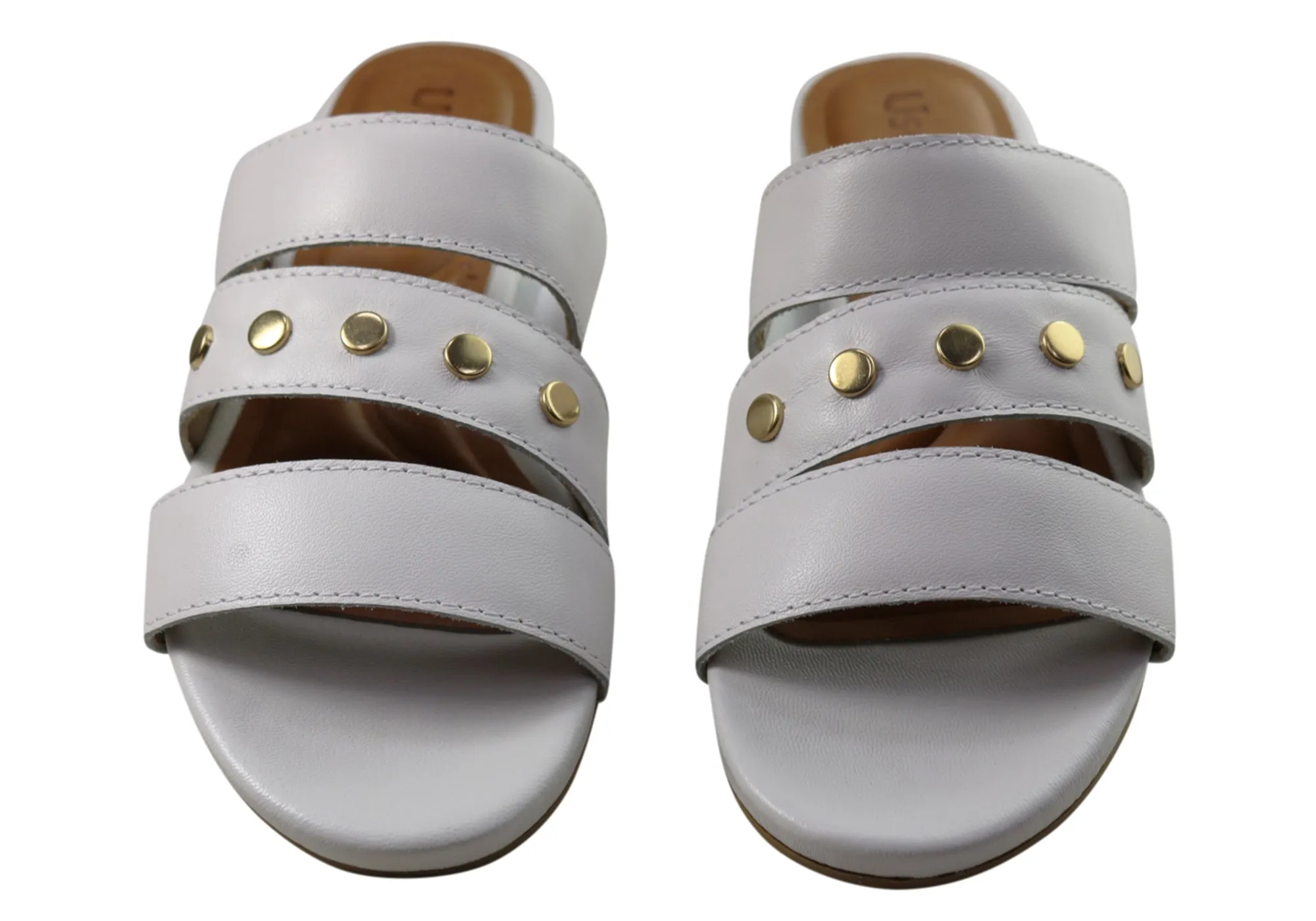 Usaflex Skyler Damen Komfort Leder Slides Sandalen Hergestellt In Brasilien Usaflex Schuhe