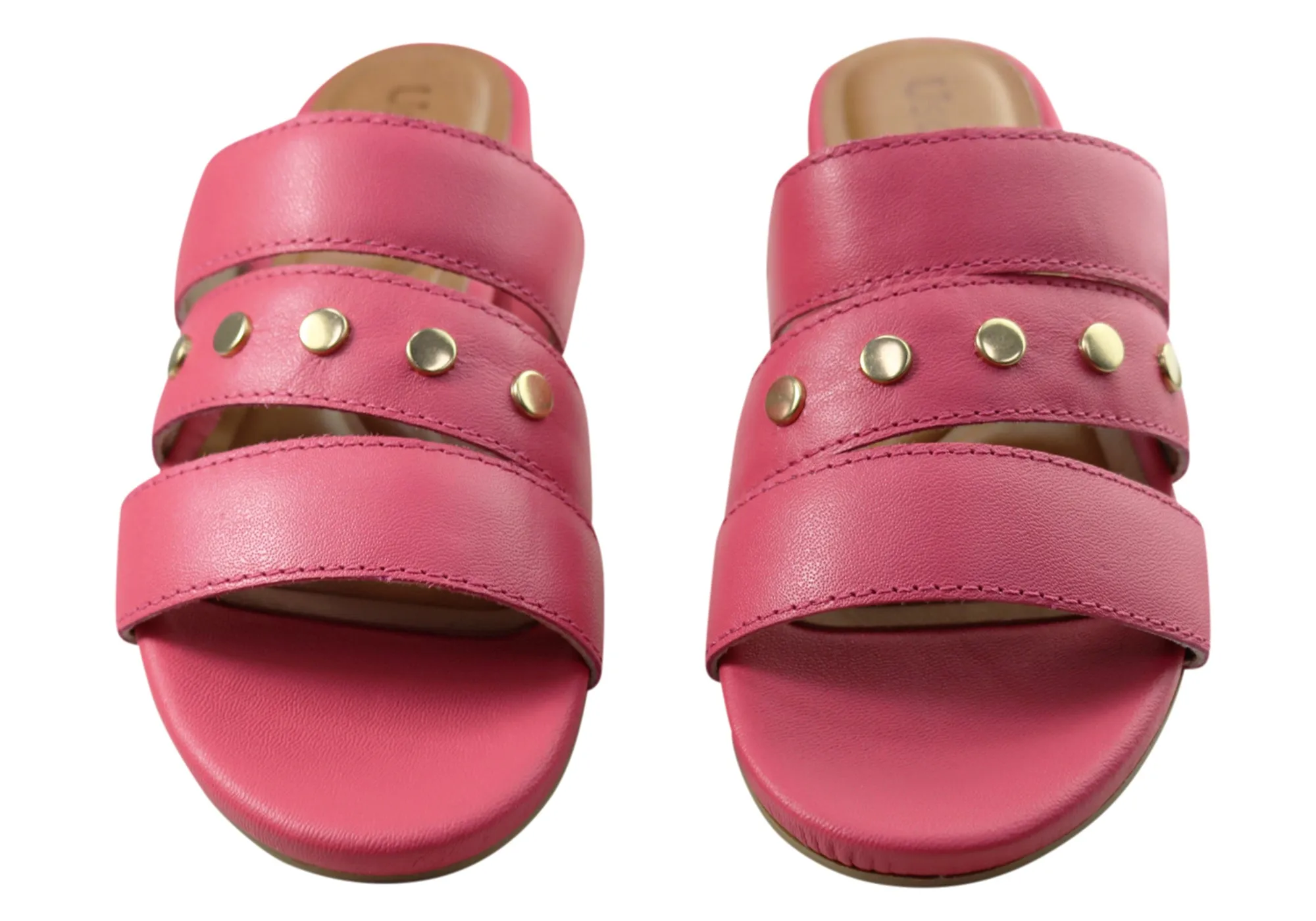 Usaflex Skyler Damen Komfort Leder Slides Sandalen Hergestellt In Brasilien Usaflex Schuhe