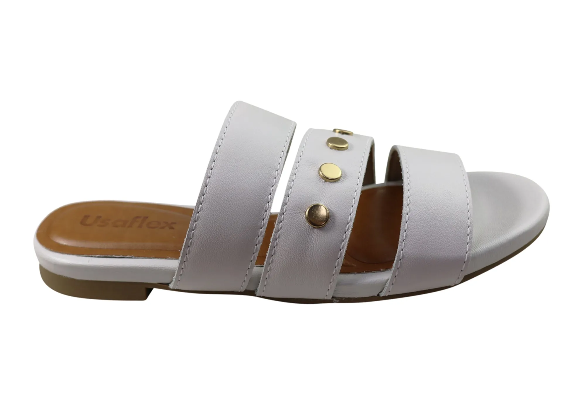 Usaflex Skyler Damen Komfort Leder Slides Sandalen Hergestellt In Brasilien Usaflex Schuhe