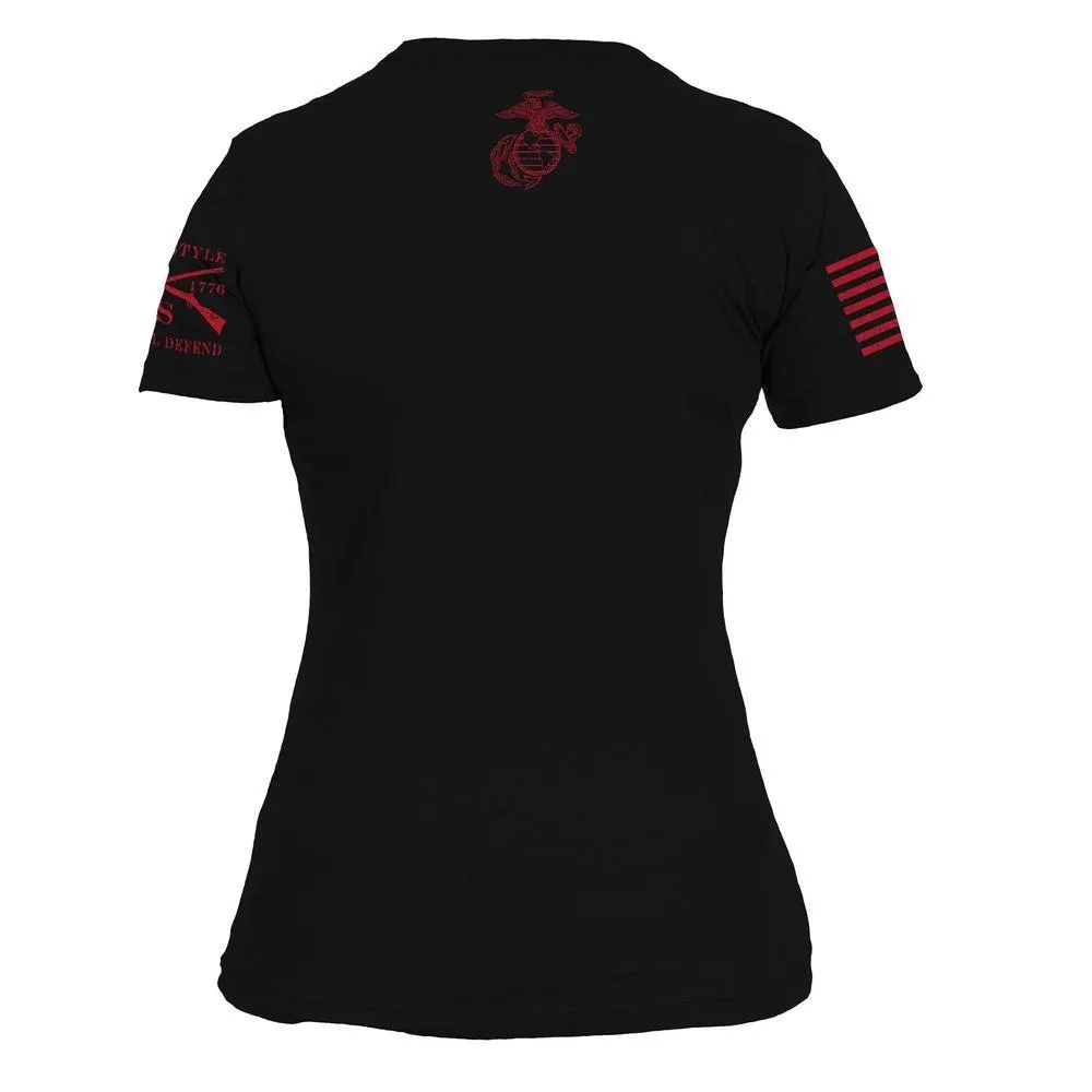 USMC - Damen T-Shirt Est. 1775 - Schwarz