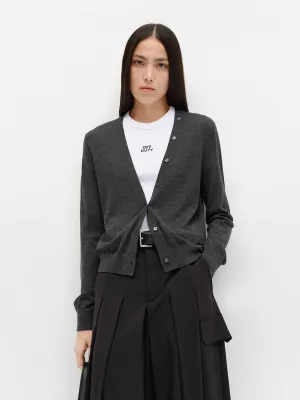 V-Ausschnitt weicher Wollcardigan