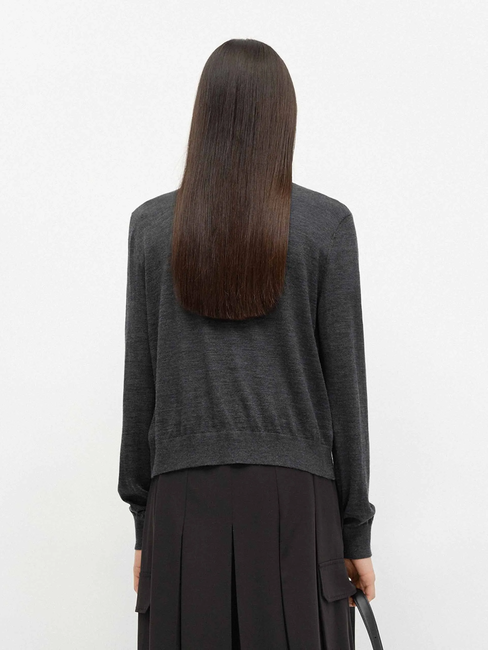 V-Ausschnitt weicher Wollcardigan