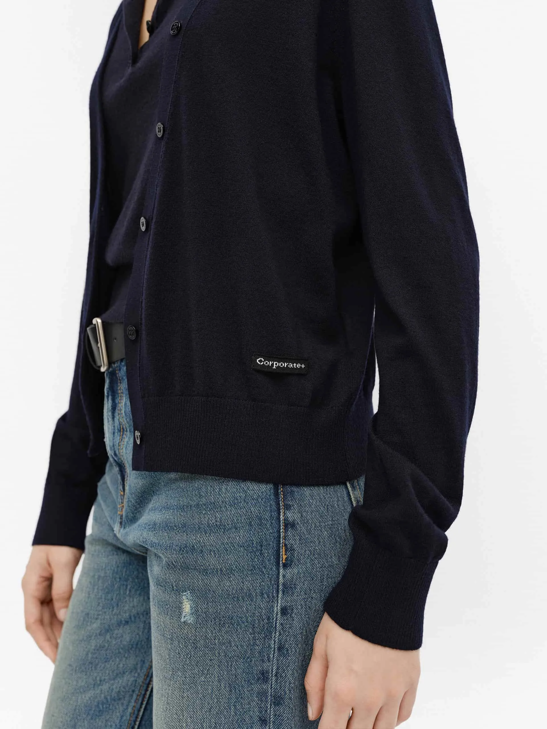 V-Ausschnitt weicher Wollcardigan