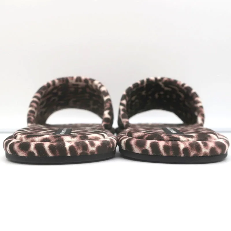 Veronica Beard Pantoffel-Sandalen Gillian Weiß/Espresso Leopardenmuster Größe 8 NEU