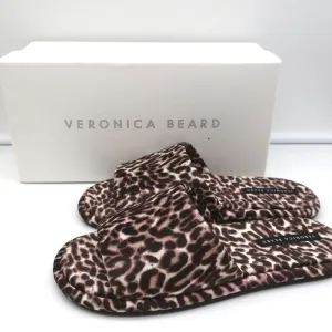 Veronica Beard Pantoffel-Sandalen Gillian Weiß/Espresso Leopardenmuster Größe 8 NEU