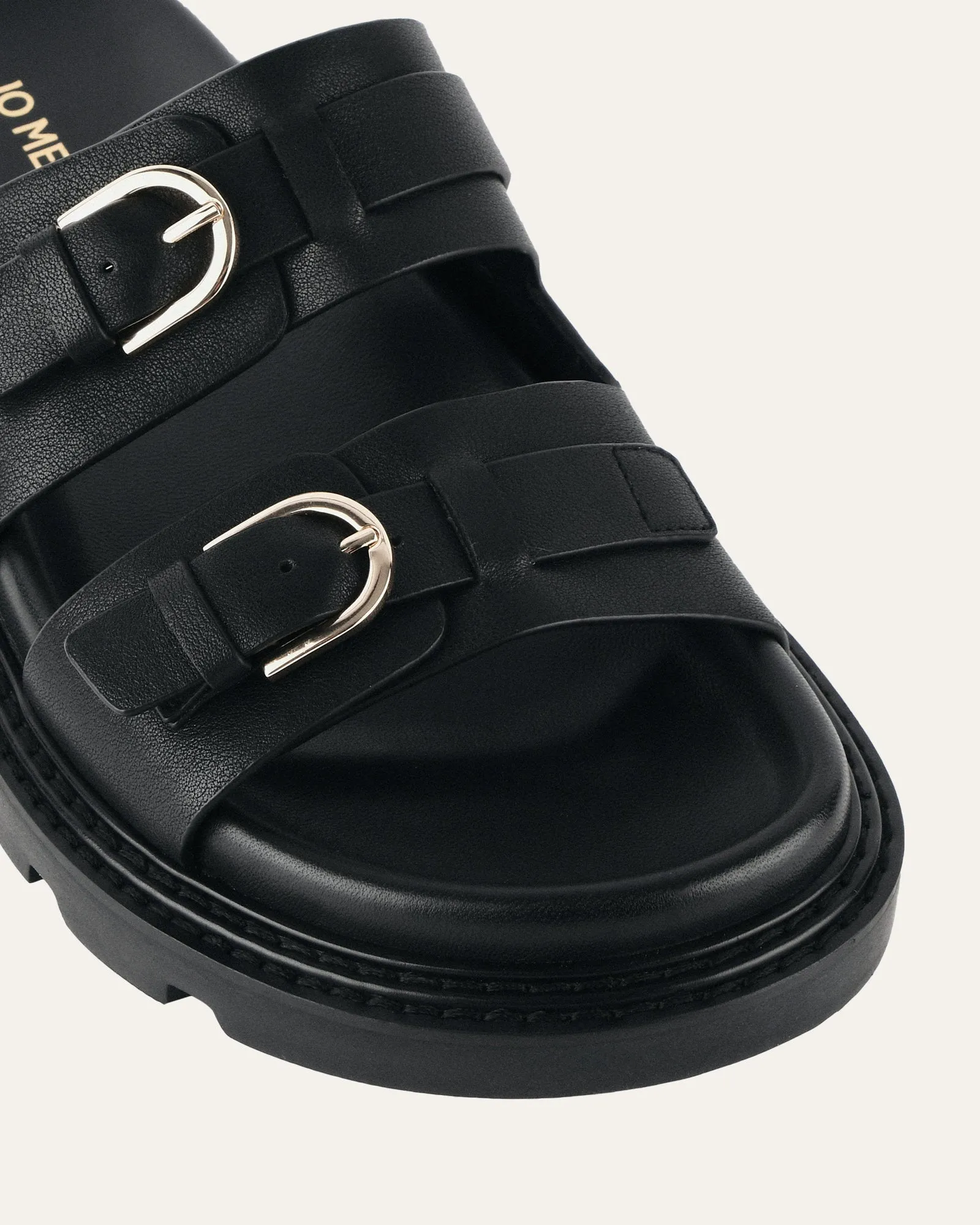 VICHY FLACHE SANDALETTEN AUS SCHWARZEM LEDER