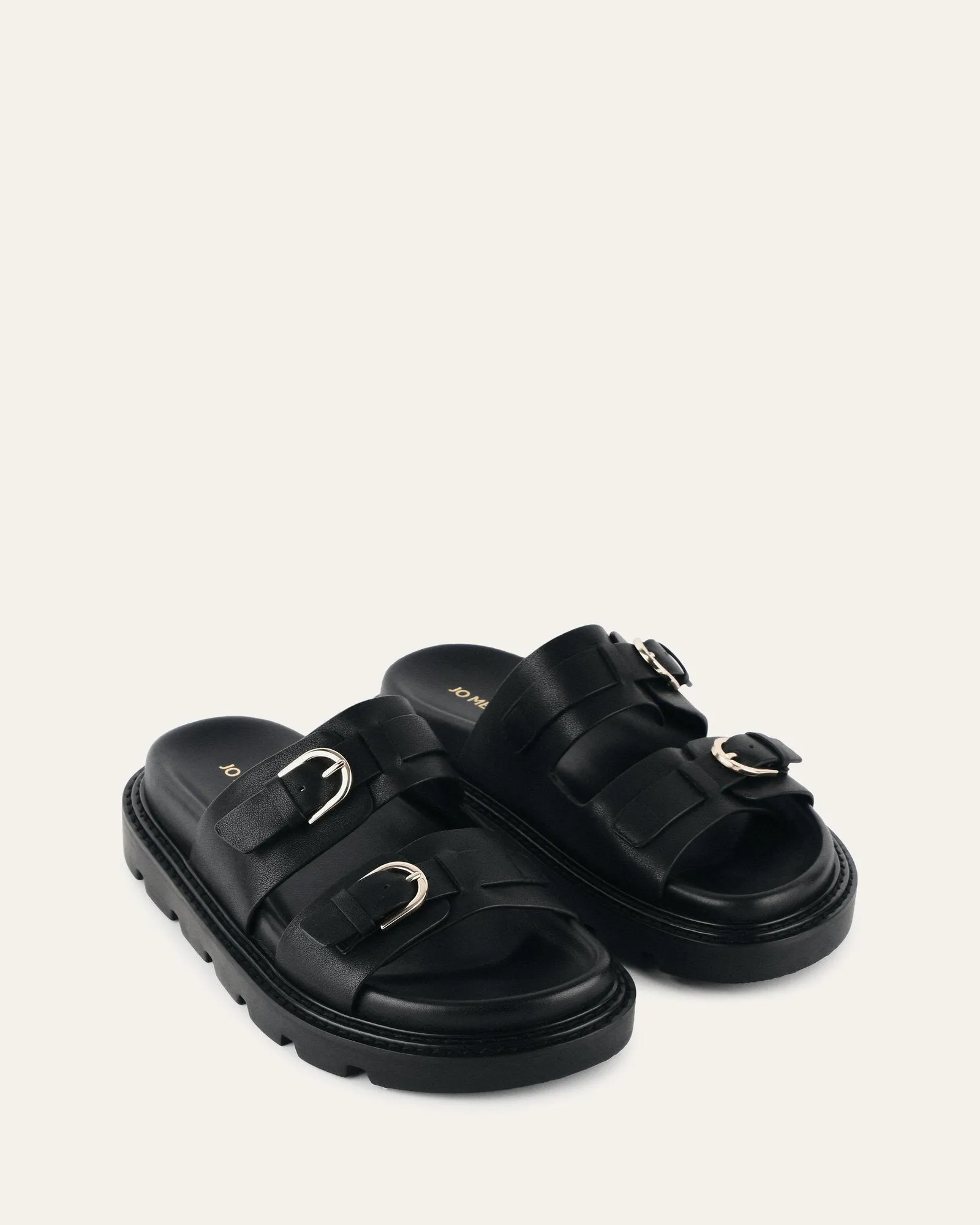 VICHY FLACHE SANDALETTEN AUS SCHWARZEM LEDER