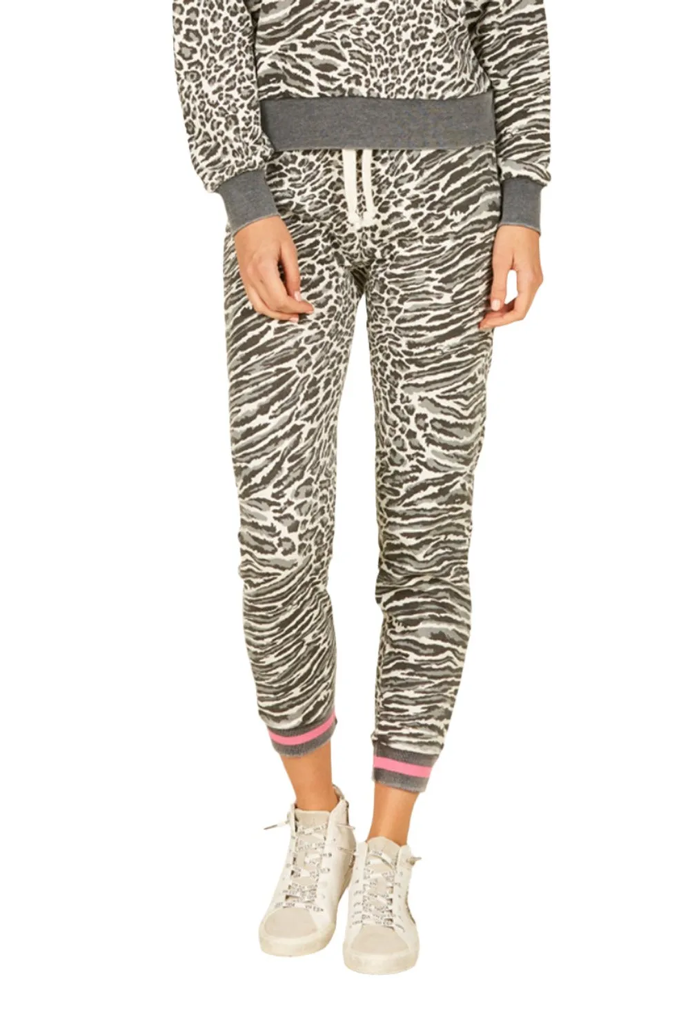 Vintage Havanna Grau Jogger aus Tierhaut VH8528