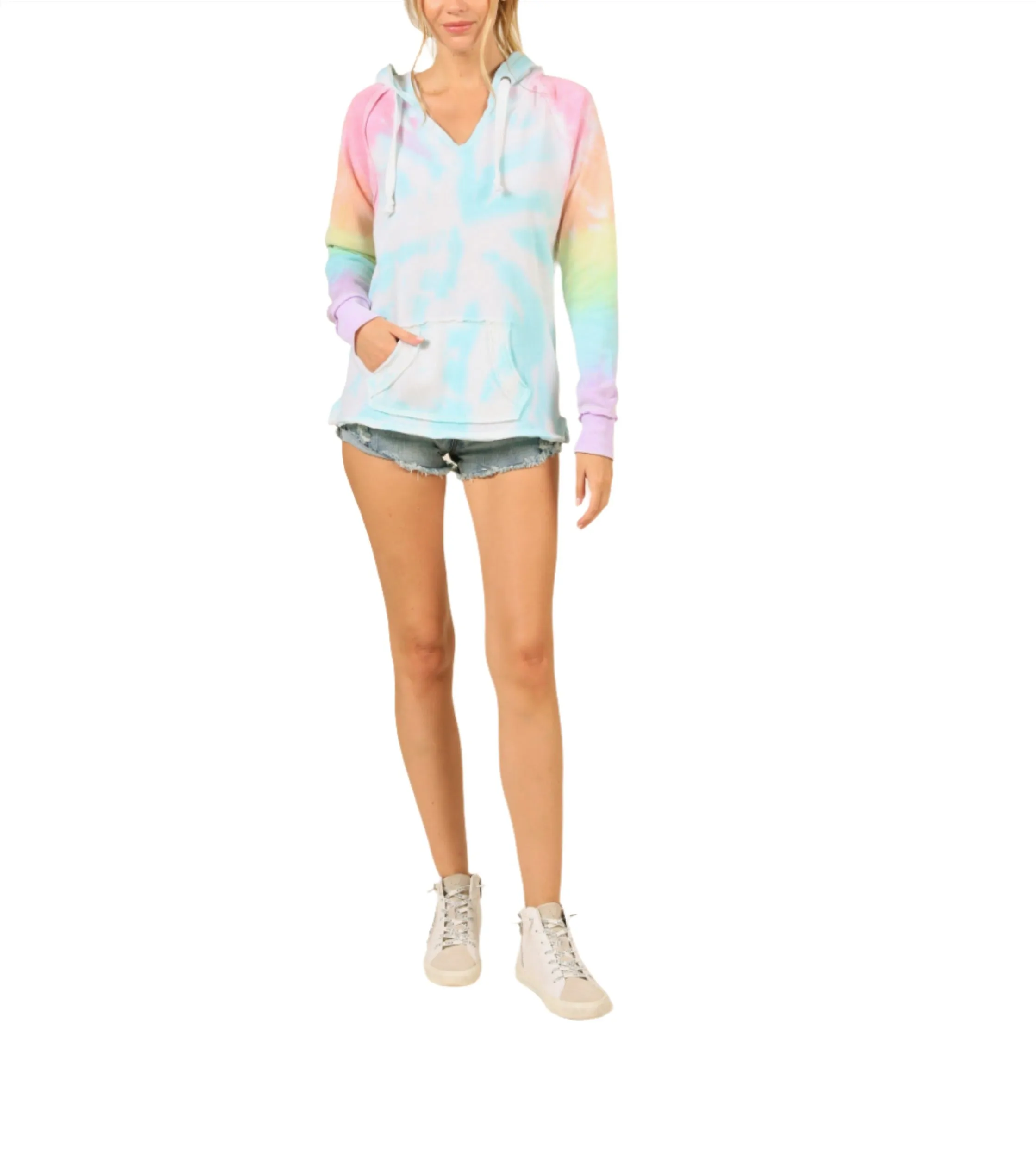 Vintage Havanna Batik Kapuzenpulli für Damen - OD9313 Lollipop