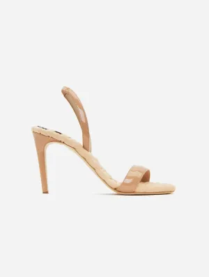 Vivien Vegan Lackleder High-Heel Slingback Sandalen | Nude