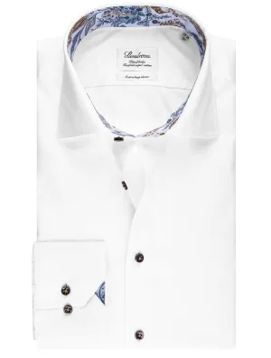 Weißes Kontrast-Paisley-Einlege-Passform-Shirt in Weiß
