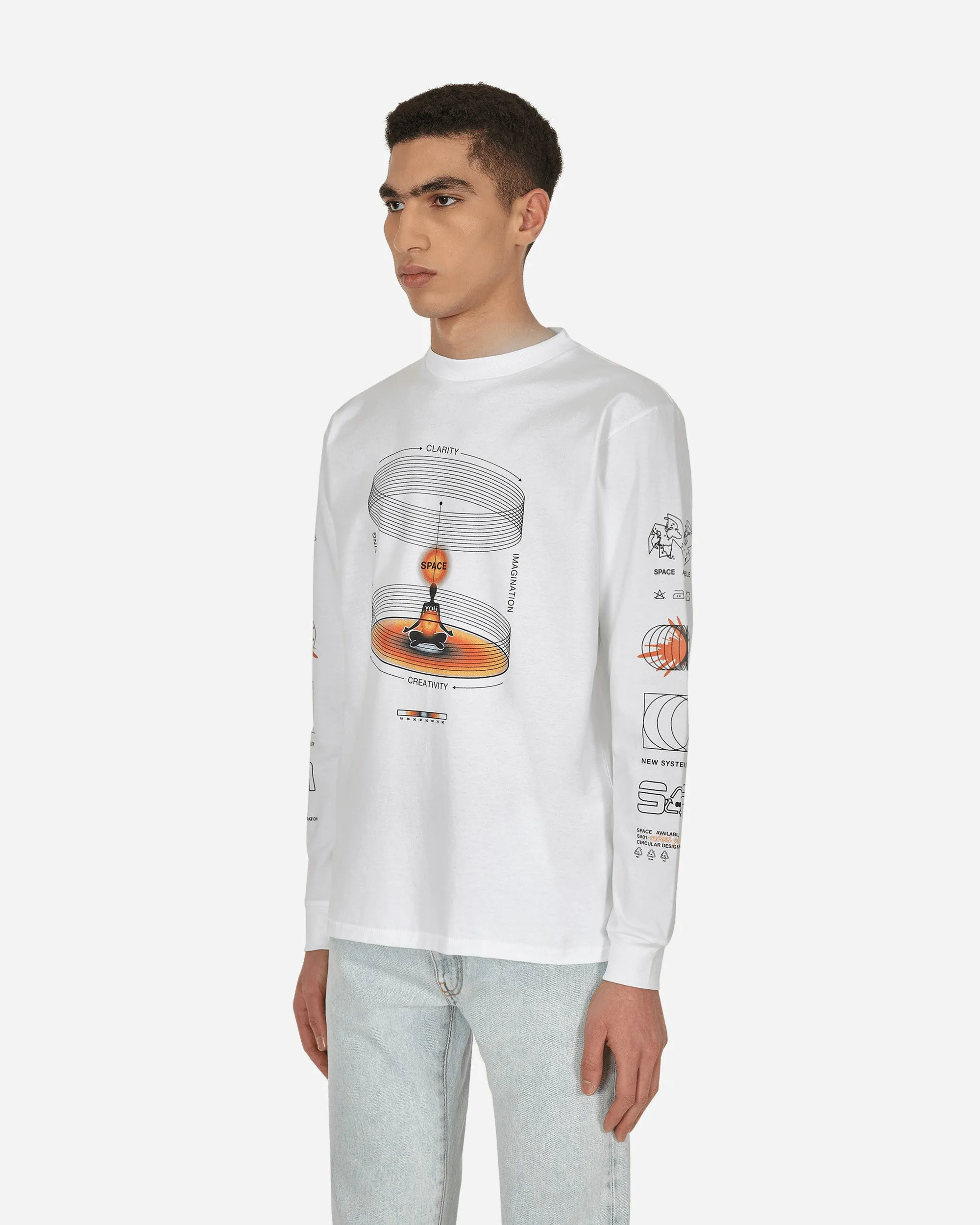 Whole Being Langarm T-Shirt Weiß