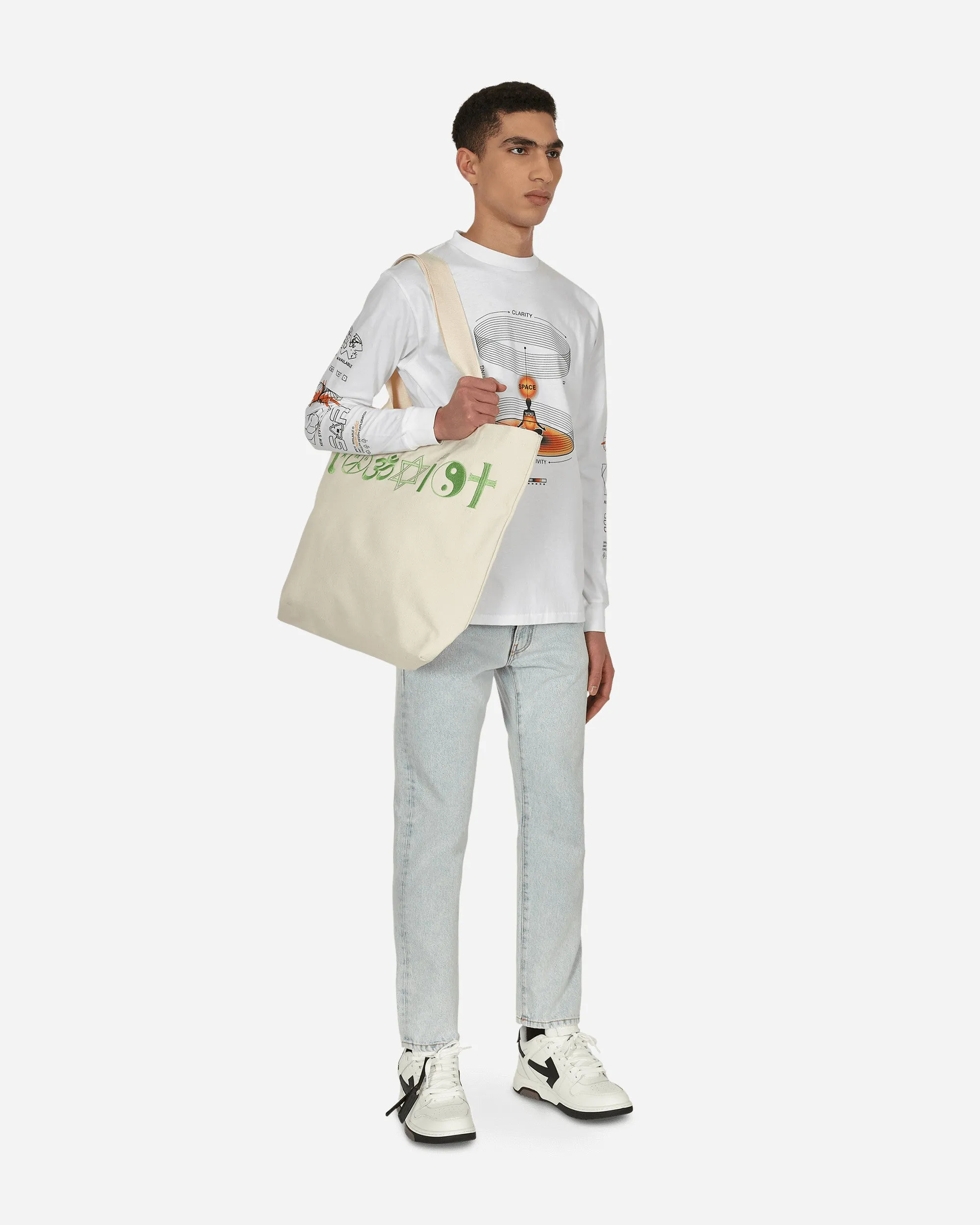Whole Being Langarm T-Shirt Weiß