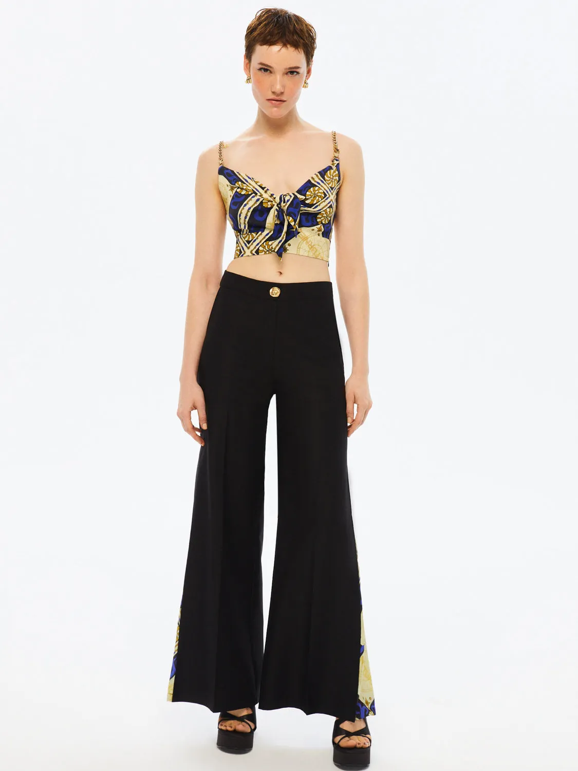 Weit geschnittene Satinhose