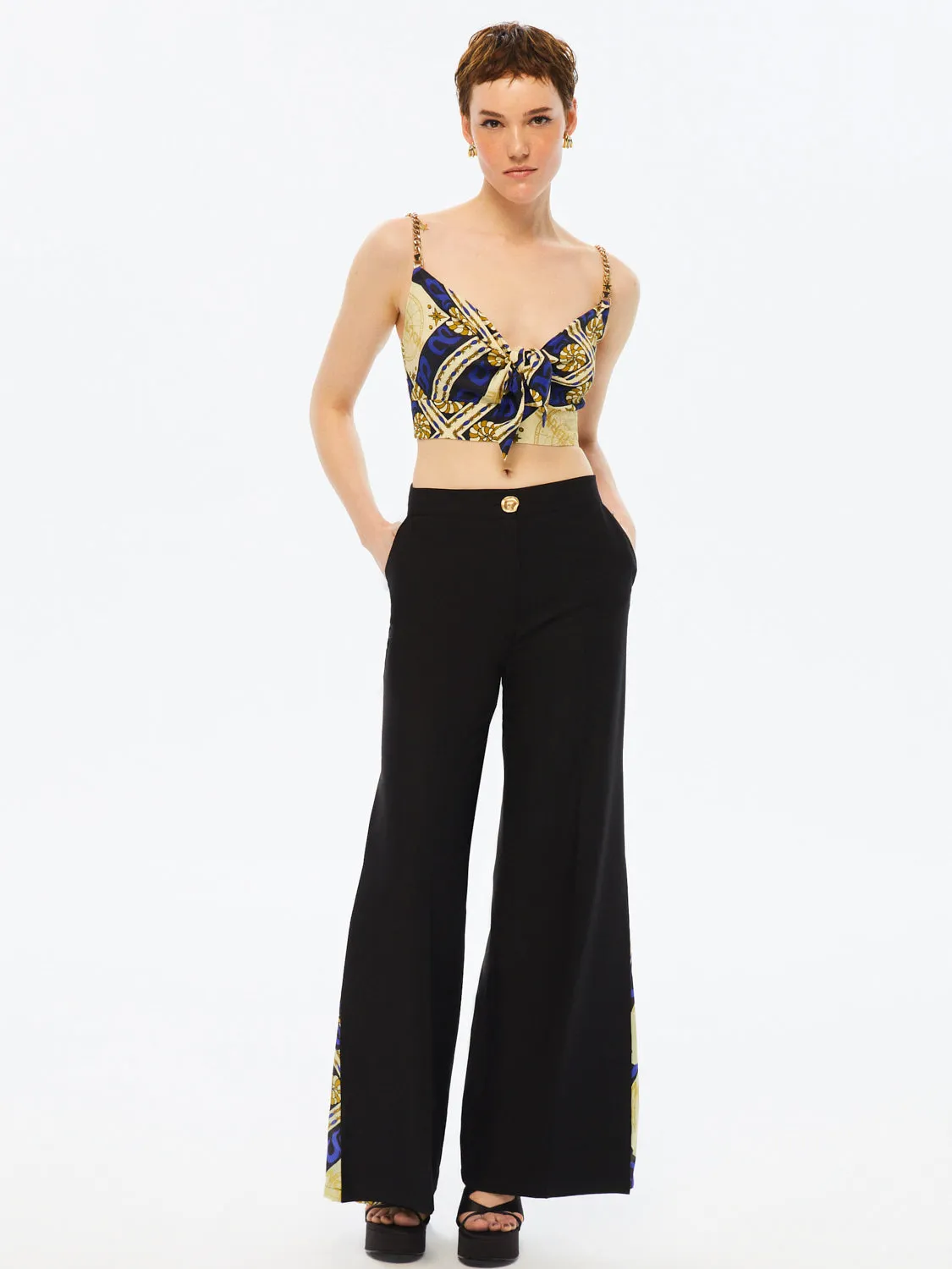 Weit geschnittene Satinhose