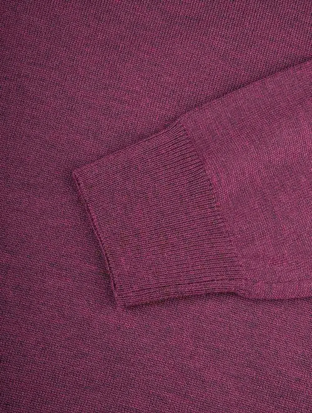Weinroter Pullover mit Rundhalsausschnitt und Aufnäher-Ärmeln