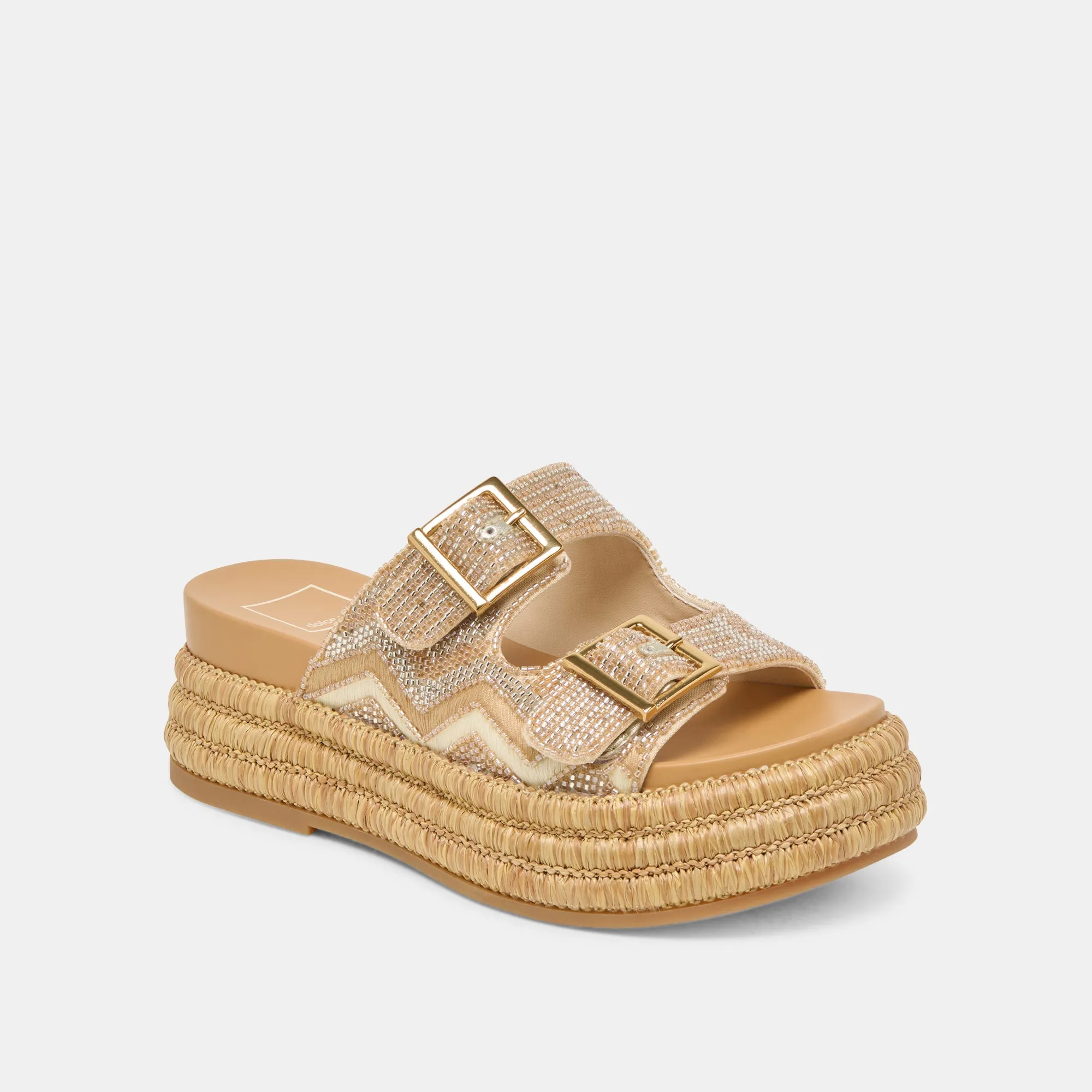 WIXIE SANDALEN GOLD MULTI PERLEN
