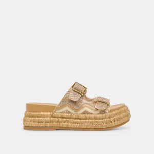 WIXIE SANDALEN GOLD MULTI PERLEN