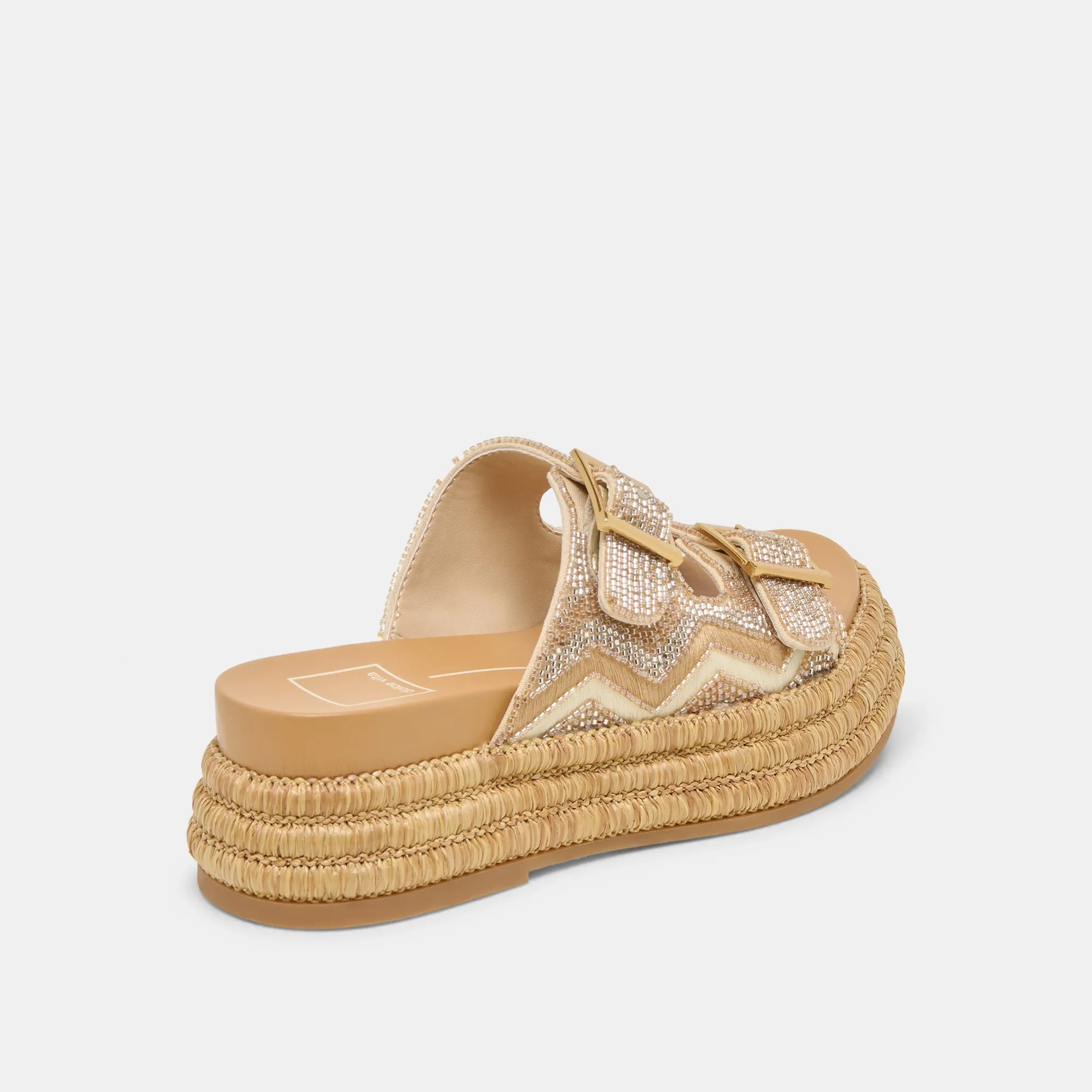 WIXIE SANDALEN GOLD MULTI PERLEN