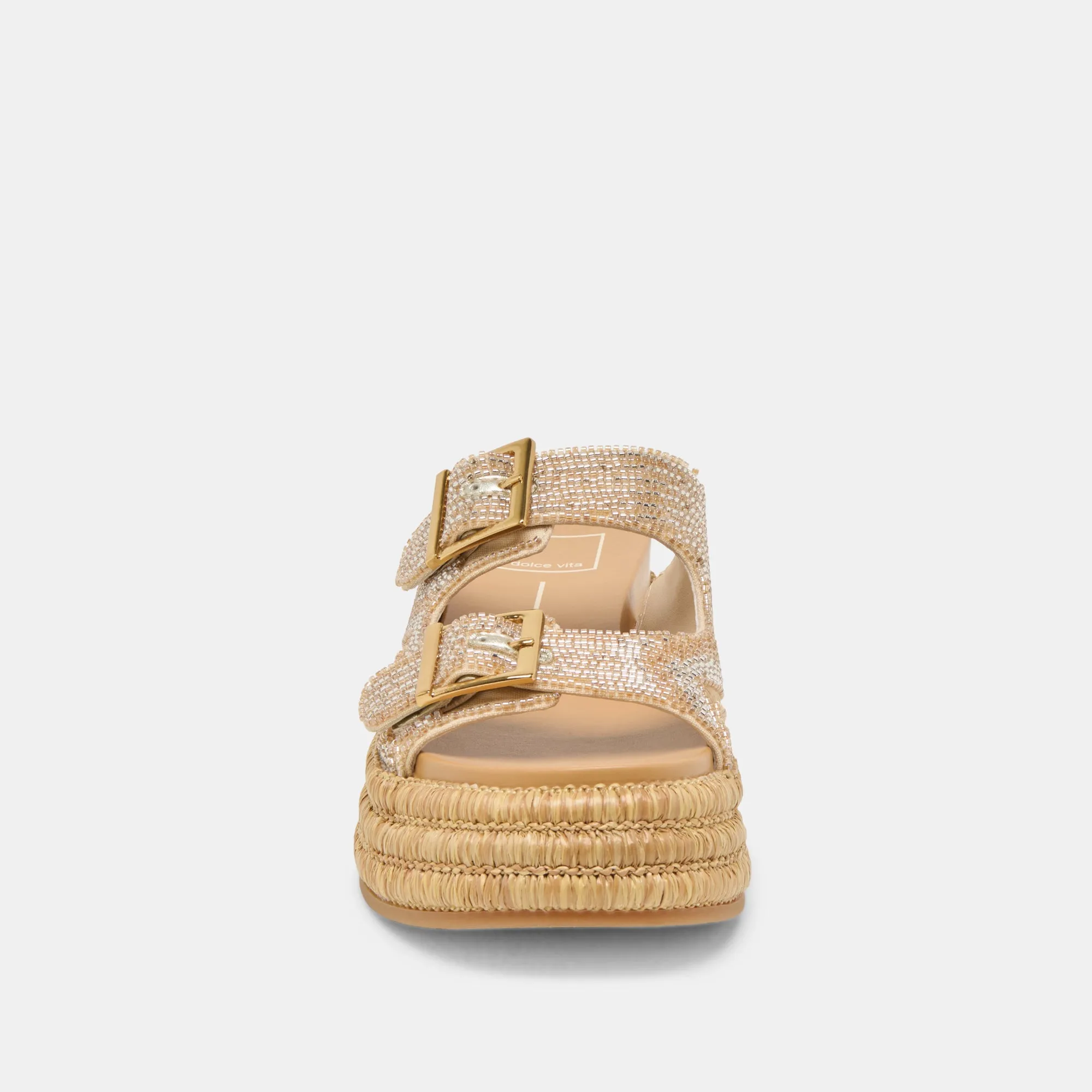 WIXIE SANDALEN GOLD MULTI PERLEN