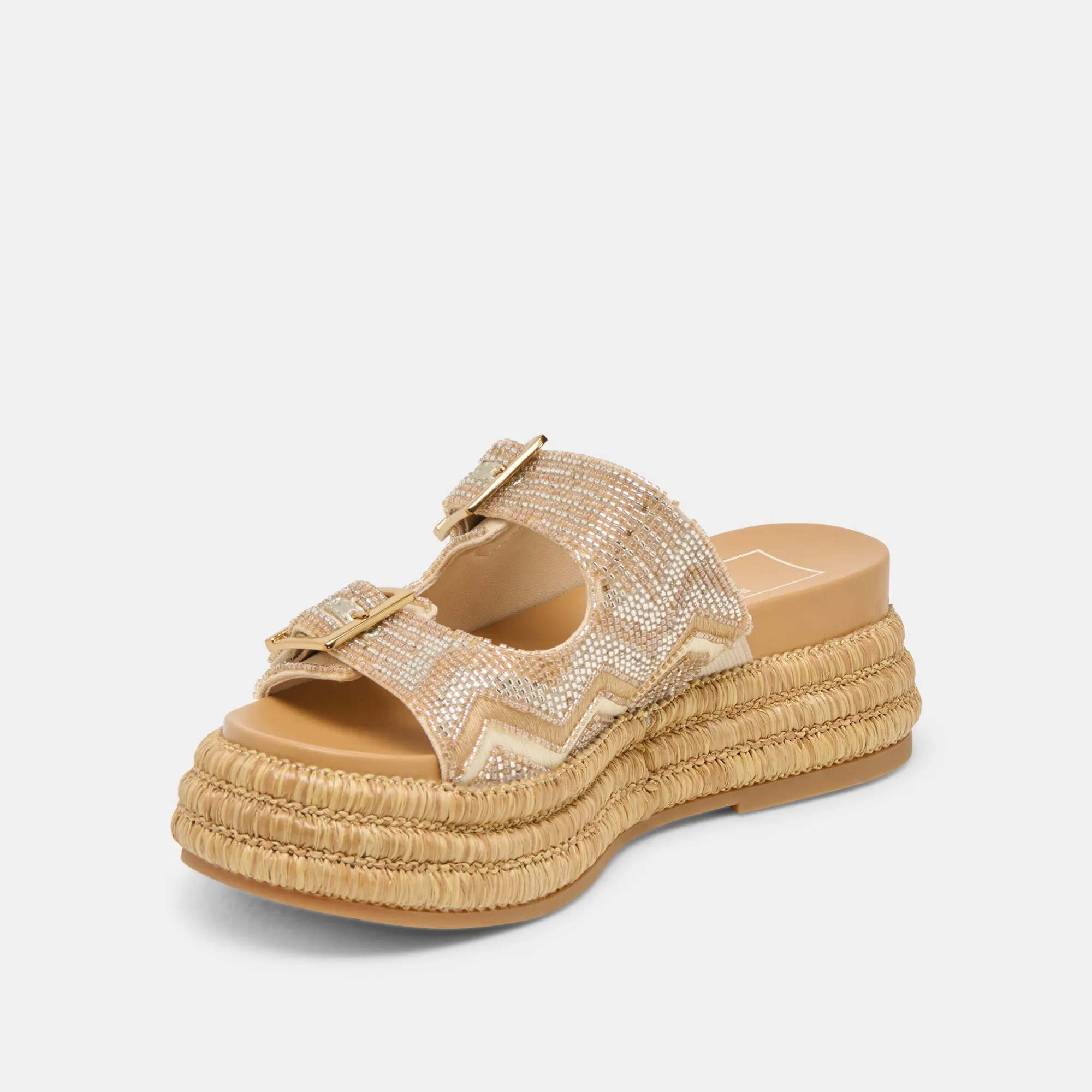WIXIE SANDALEN GOLD MULTI PERLEN