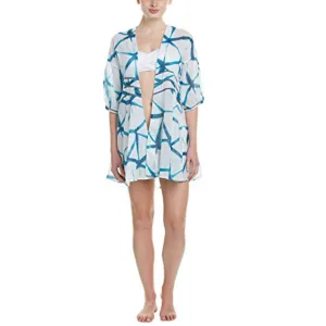 Damen-Papierlaternen-Kimono-Überwurf in Blau