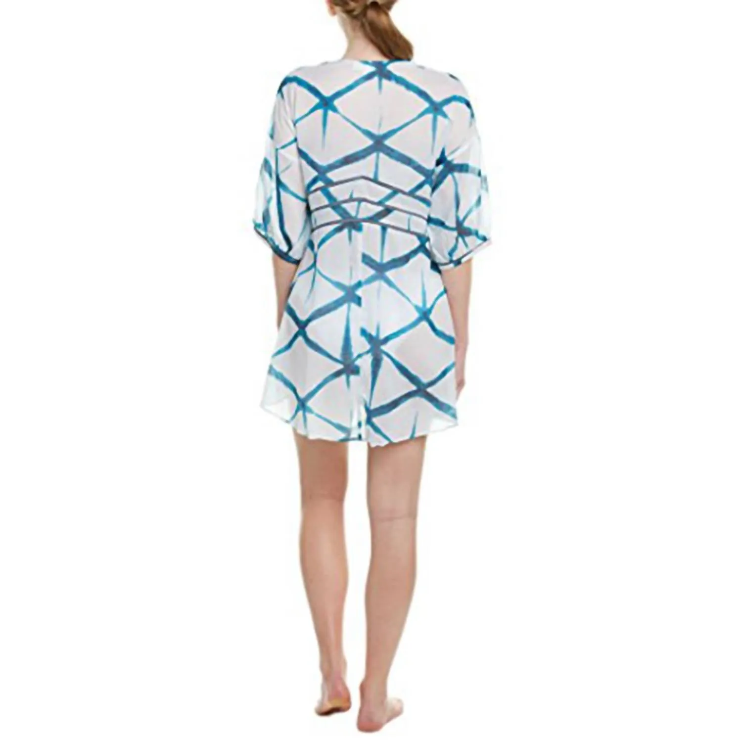 Damen-Papierlaternen-Kimono-Überwurf in Blau