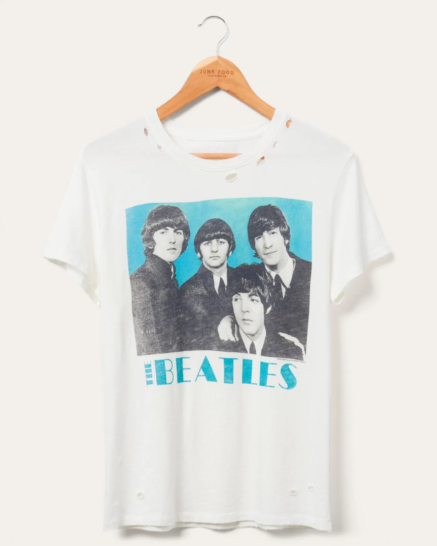 Damen Beatles Blau Vintage Destroy T-Shirt