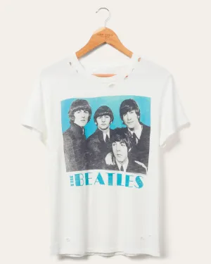 Damen Beatles Blau Vintage Destroy T-Shirt