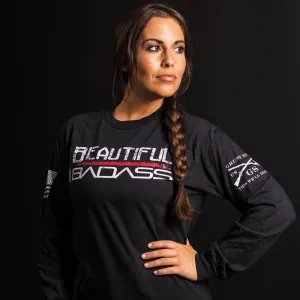 Frauen Schickes Badass Langarmshirt - Schwarz