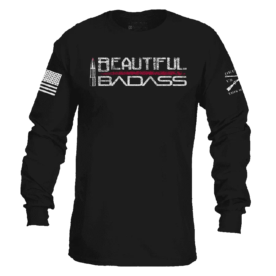 Frauen Schickes Badass Langarmshirt - Schwarz