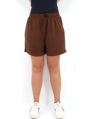 Damen Sportshorts mit Logo-Aufdruck, Braun