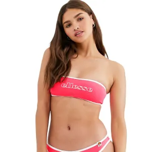 Damen Bikini-Oberteil mit Markenname-Aufdruck, Neon Pink
