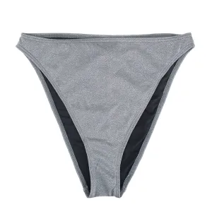 Damen Glitzer High Waist Bikini-Höschen, Grau