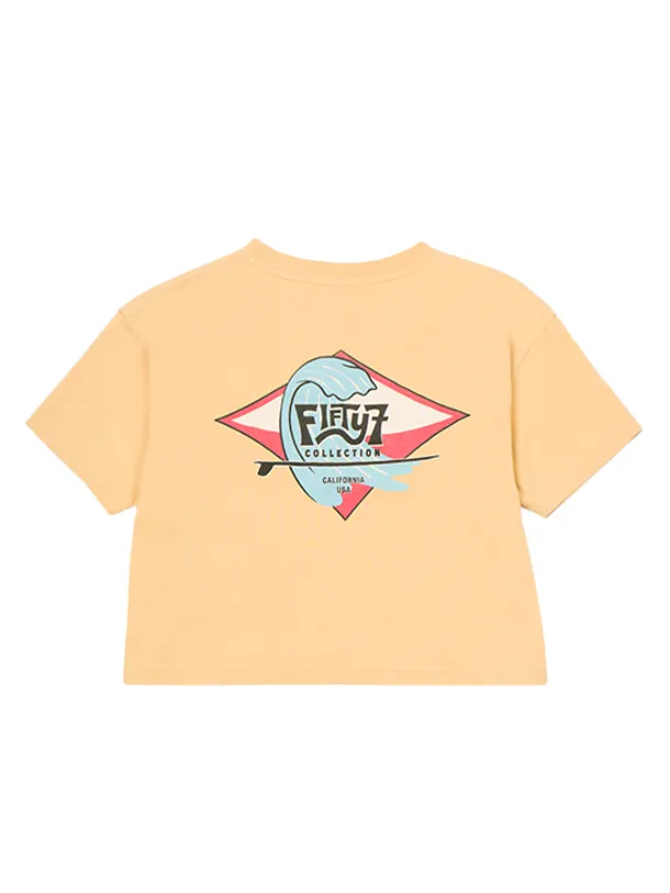 Damen Hollows Cropped Kurzarm-Shirt