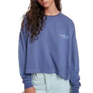 Damen Oversize Cropped Langarm-Shirt