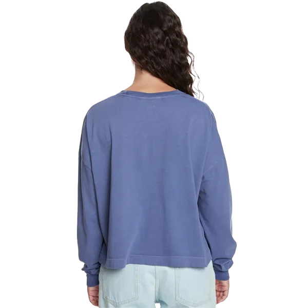 Damen Oversize Cropped Langarm-Shirt