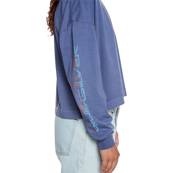 Damen Oversize Cropped Langarm-Shirt