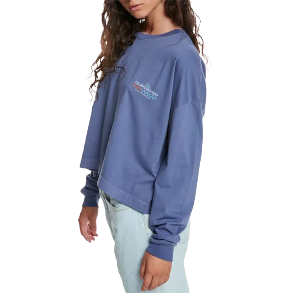 Damen Oversize Cropped Langarm-Shirt
