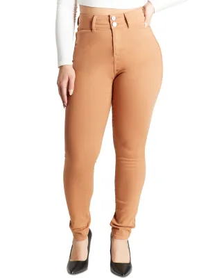 Damen-Jeans, Einfarbig, Braun