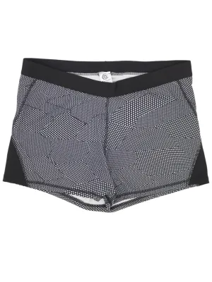Damen Sportkurzhose mit Druck, Schwarz/Weiß