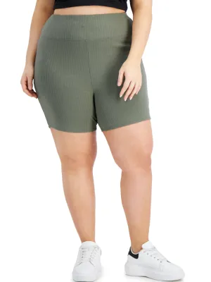 Damen Rippen-Radlerhose, Olive